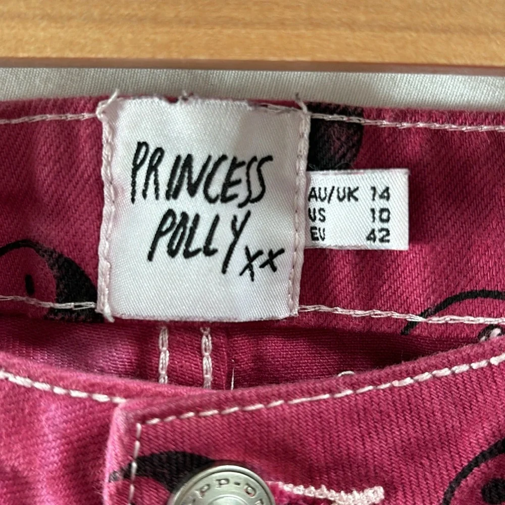 Princess Polly Pink Yin Yang Print Jeans Size 10 Women’s - Picture 2 of 15